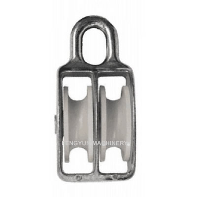 Die Cast Nylon Pulley Double Sheave with Fixed Eye