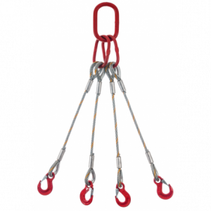 4-Four-Quadruple Leg Wire Rope Slings With Thimble Eye