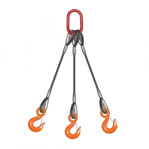 Three Leg Wire Rope Sling Eye Hooks with Safety Latches